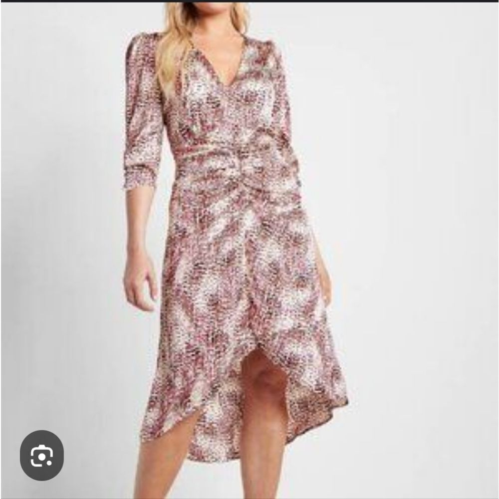 Express Asymmetrical Dress in Purple and White